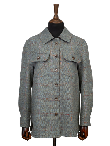 Harris Tweed Jackie Overshirt - Teal Check