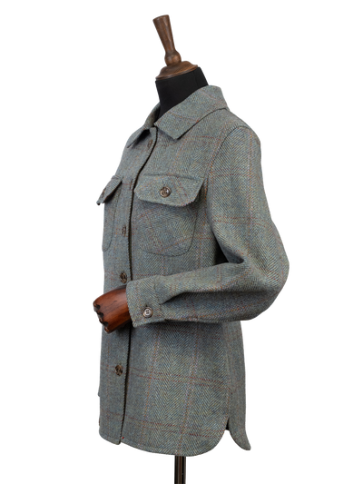 Harris Tweed Jackie Overshirt - Teal Check