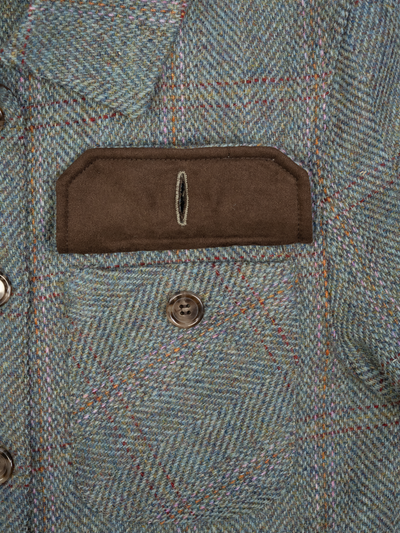 Harris Tweed Jackie Overshirt - Teal Check