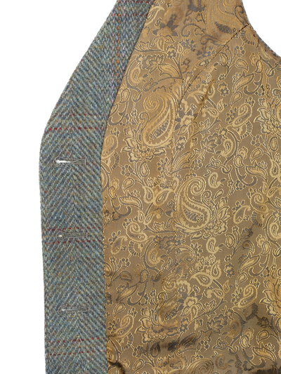 Harris Tweed Ladies Janet Waistcoat - Teal Check