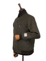 Harris Tweed Joe Baseball Jacket - Forest Green Herringbone