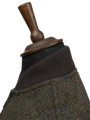 Harris Tweed Joe Baseball Jacket - Forest Green Herringbone