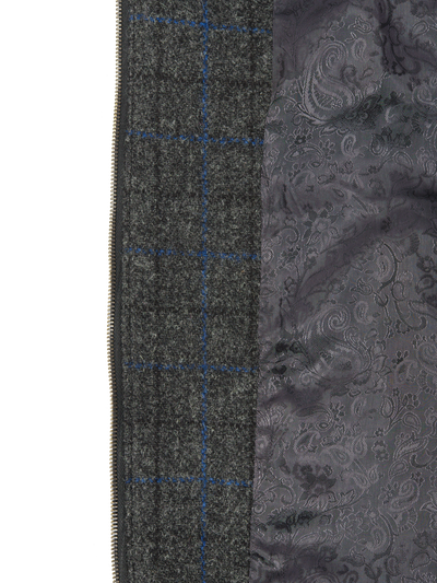 Harris Tweed Joe Baseball Jacket Grey Windowpane