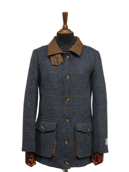 Harris Tweed Juliet Field Coat - Blue Multi