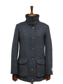 Harris Tweed Juliet Field Coat - Blue Multi