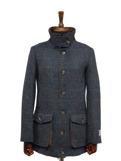 Harris Tweed Juliet Field - Coat Blue Multi