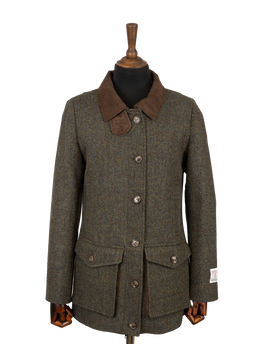 Harris Tweed Juliet Field Coat - Forest Green HB