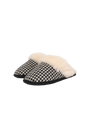 Harris Tweed Kate Slippers - Black/White Houndstooth