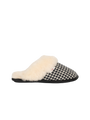 Harris Tweed Kate Slippers - Black/White Houndstooth