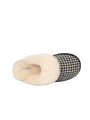 Harris Tweed Kate Slippers - Black/White Houndstooth