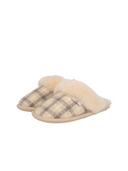 Harris Tweed Kate Slippers - Cream Check