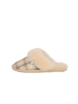 Harris Tweed Kate Slippers - Cream Check