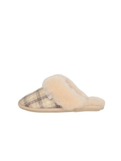 Harris Tweed Kate Slippers - Cream Check
