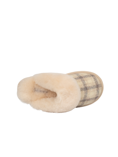 Harris Tweed Kate Slippers - Cream Check