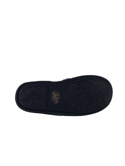 Harris Tweed Kate Slippers - Denim/Purple Check