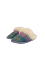 Harris Tweed Kate Slippers - Lilac/Blue Check