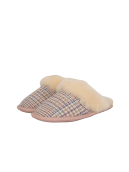 Harris Tweed Kate Slippers - Natural POW Check