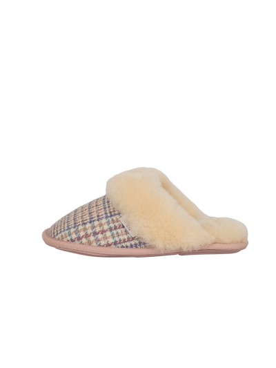 Harris Tweed Kate Slippers - Natural POW Check
