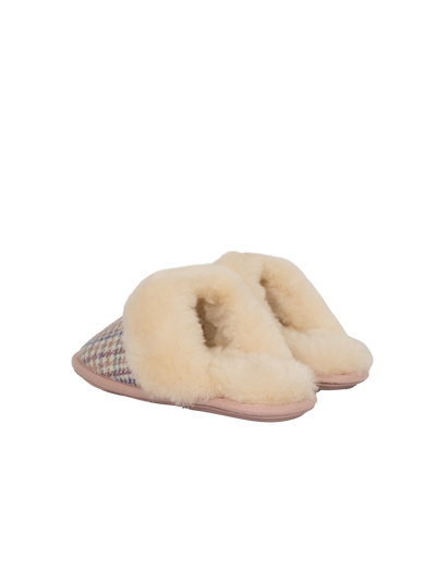 Harris Tweed Kate Slippers - Natural POW Check