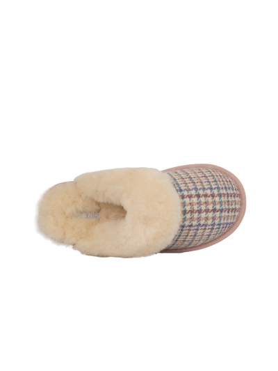 Harris Tweed Kate Slippers - Natural POW Check