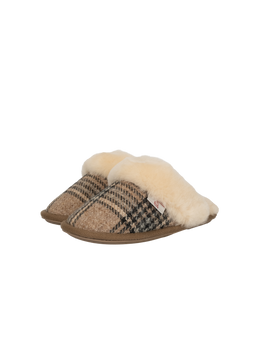 Harris Tweed Kate Slippers - Nutmeg Check