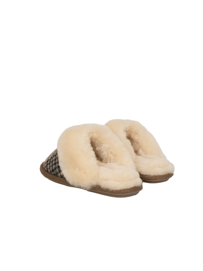 Harris Tweed Kate Slippers - Nutmeg Check