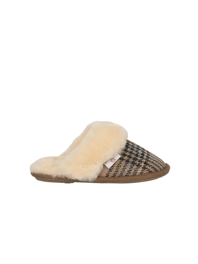Harris Tweed Kate Slippers - Nutmeg Check