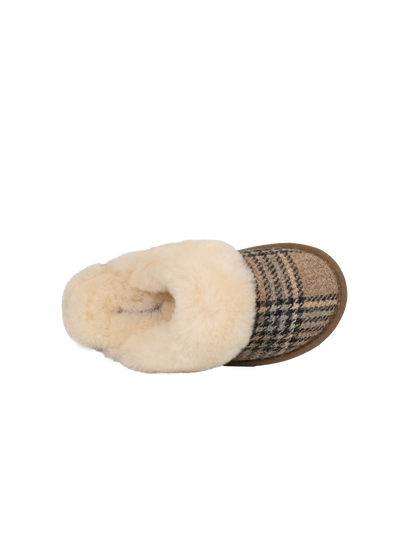 Harris Tweed Kate Slippers - Nutmeg Check