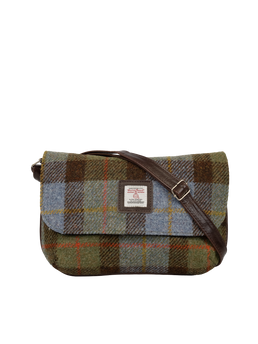 Harris Tweed Katie Bag - A017 (Brown Leather)