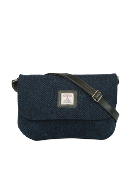 Harris Tweed Katie Bag - HB104 (Black Leather)
