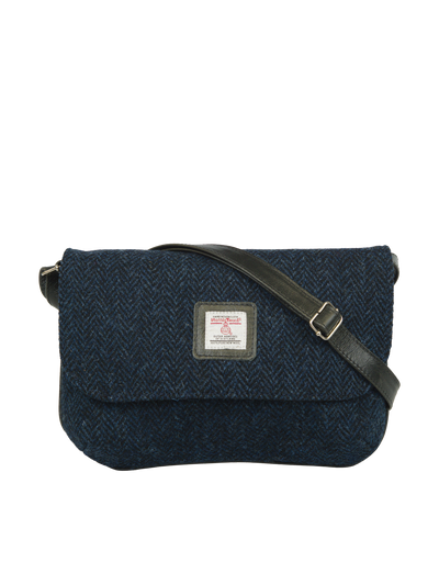 Harris Tweed Katie Bag - HB104 (Black Leather)