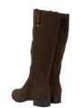 Harris Tweed Knee High Boots Coffee Herringbone