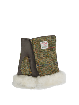 Harris Tweed Ladies Fur Mittens HB55 (ISL)