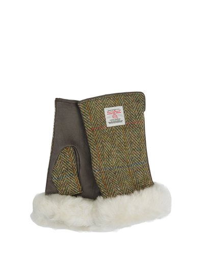 Harris Tweed Ladies Fur Mittens HB55 (ISL)