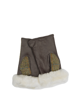 Harris Tweed Ladies Fur Mittens HB55 (ISL)