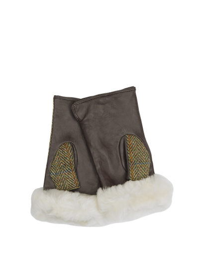 Harris Tweed Ladies Fur Mittens HB55 (ISL)