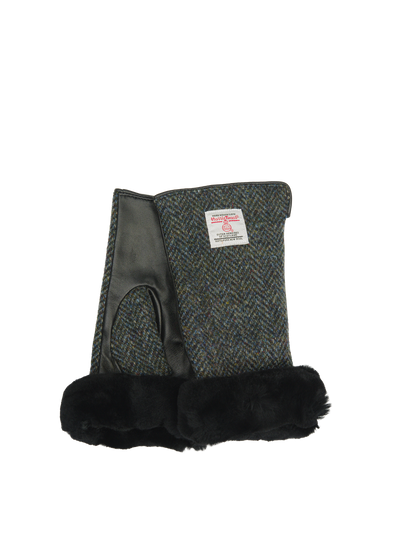 Harris Tweed Ladies Fur Mittens - HB85 (ISL)