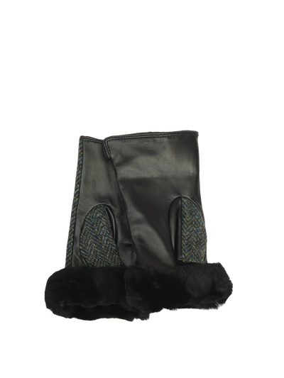 Harris Tweed Ladies Fur Mittens - HB85 (ISL)
