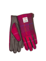 Harris Tweed Ladies Gloves A031 (Brown Leather) (ISL)
