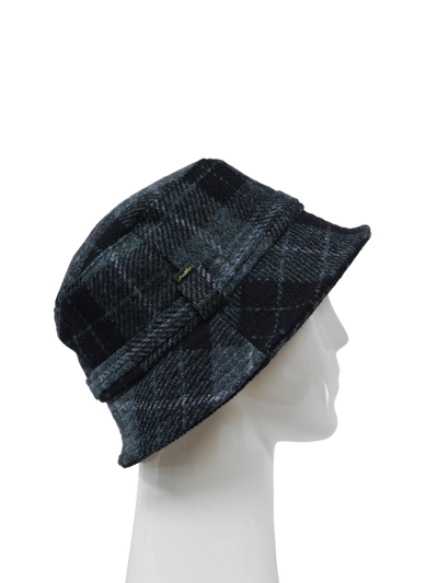 Harris Tweed Ladies Bucket Hat - Black/Grey Check (HH)