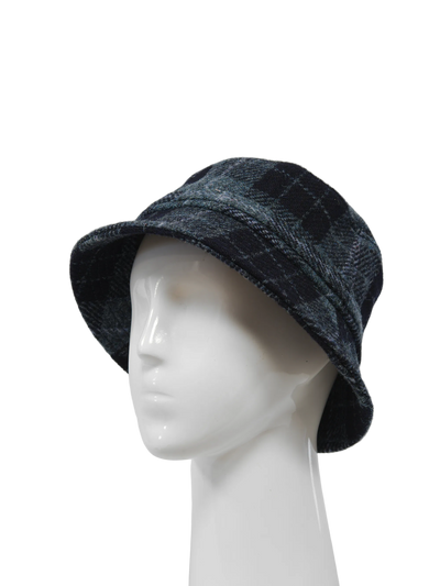 Harris Tweed Ladies Bucket Hat - Black/Grey Check (HH)