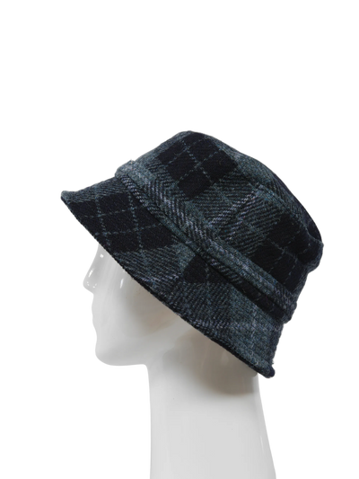 Harris Tweed Ladies Bucket Hat - Black/Grey Check (HH)