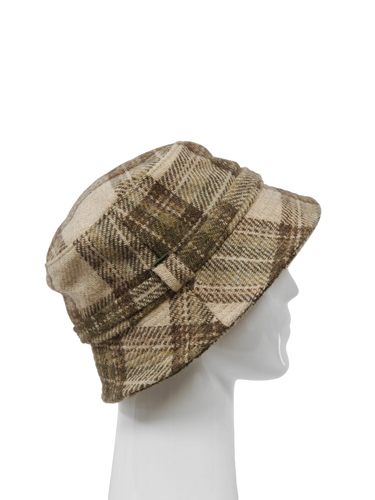 Harris Tweed Ladies Bucket Hat - Oatmeal Check (HH)