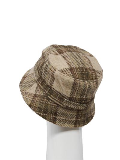 Harris Tweed Ladies Bucket Hat - Oatmeal Check (HH)