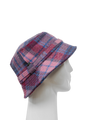 Harris Tweed Ladies Bucket Hat - Pink Blue Check (HH)