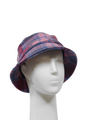 Harris Tweed Ladies Bucket Hat - Pink Blue Check (HH)