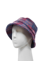 Harris Tweed Ladies Bucket Hat - Pink Blue Check (HH)
