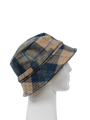 Harris Tweed Ladies Bucket Hat - Sand Navy Check (HH)