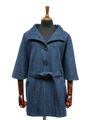 Harris Tweed Ladies Belted Cape Blue Check