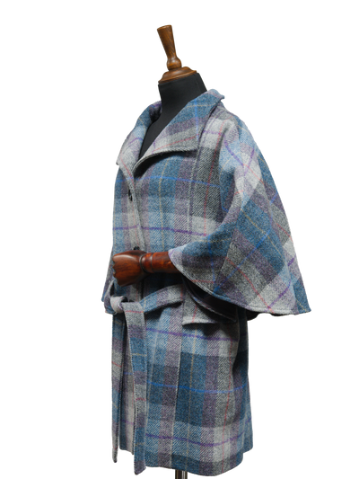 Harris Tweed Ladies Belted Cape Lavender Check